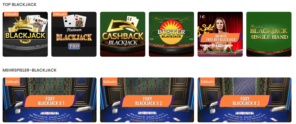 foxy casino blackjack